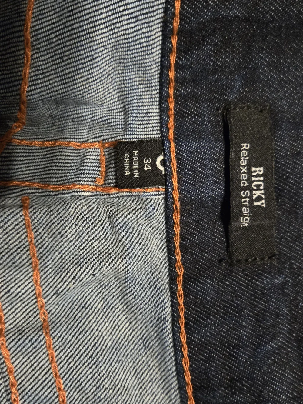 Men's Dark Indigo Jeans with Contrast Stitching
